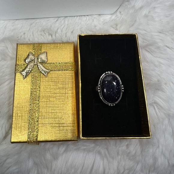 Blue Sunstone Ring size 8 - Picture 4 of 6